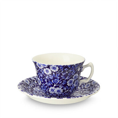 Tea Cup & Saucer, Blue Calico