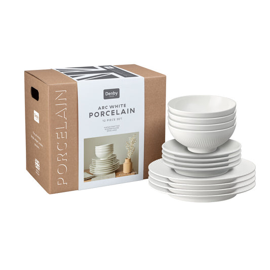 Dinner Set 12 piece, Denby Arc White