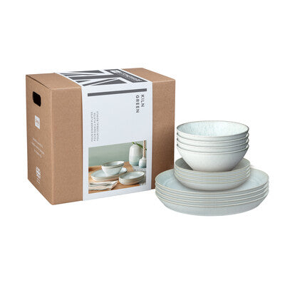 Dinner Set 12 piece, Kiln Green