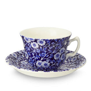 Tea Cup & Saucer, Blue Calico
