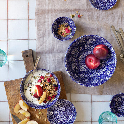 Sugar Bowl Small, Blue Calico