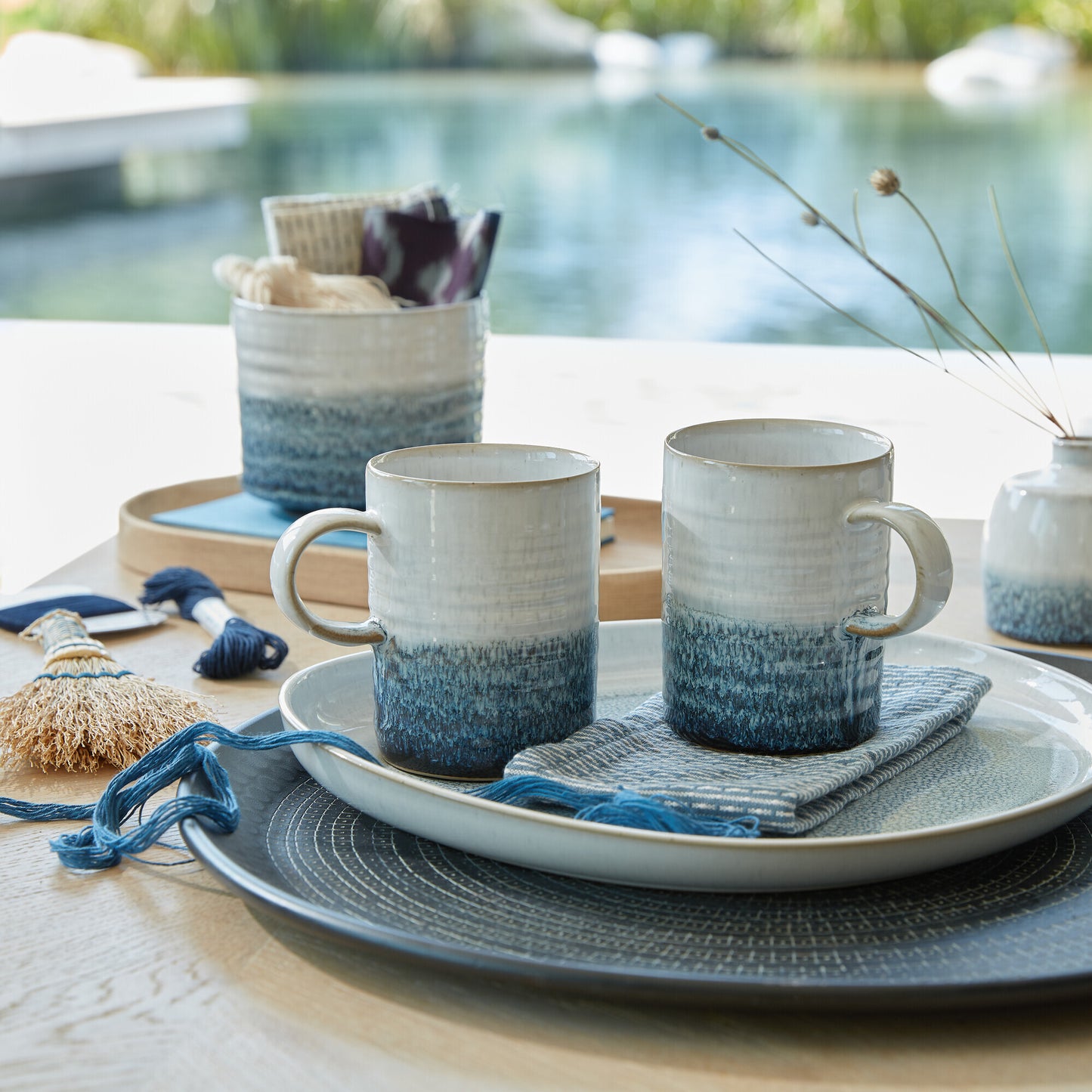 Mug Large Set of 2, Kiln Blue