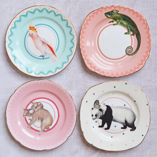 Cake plate Set 4, Teatime Animals