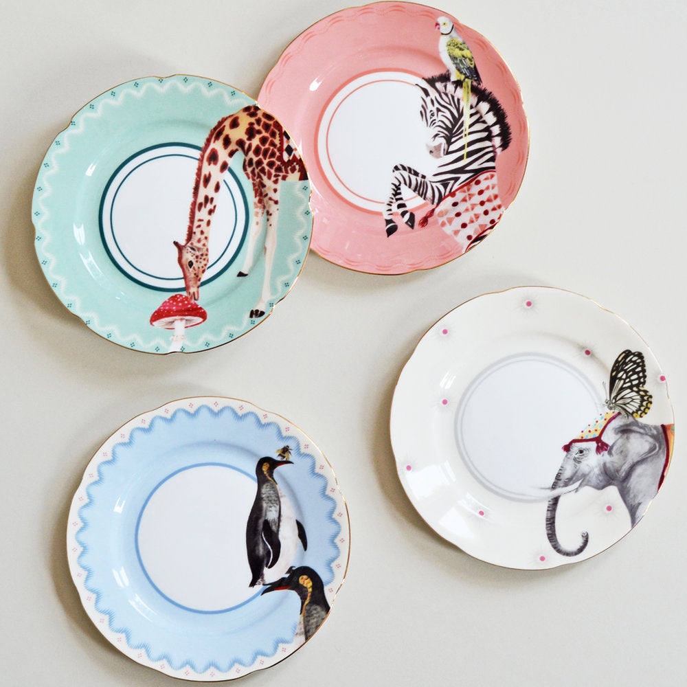 Cake plate Set 4, Carnival Animals