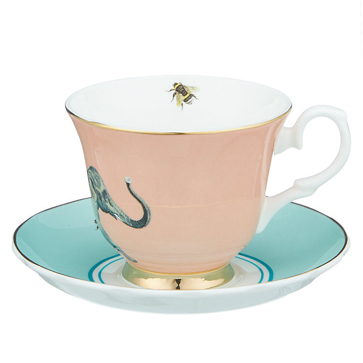 Tea Cup & Saucer, Elephant Carnival