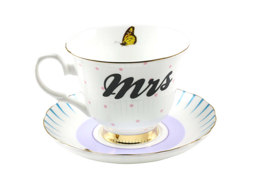 Tea Cup & Saucer, Mrs