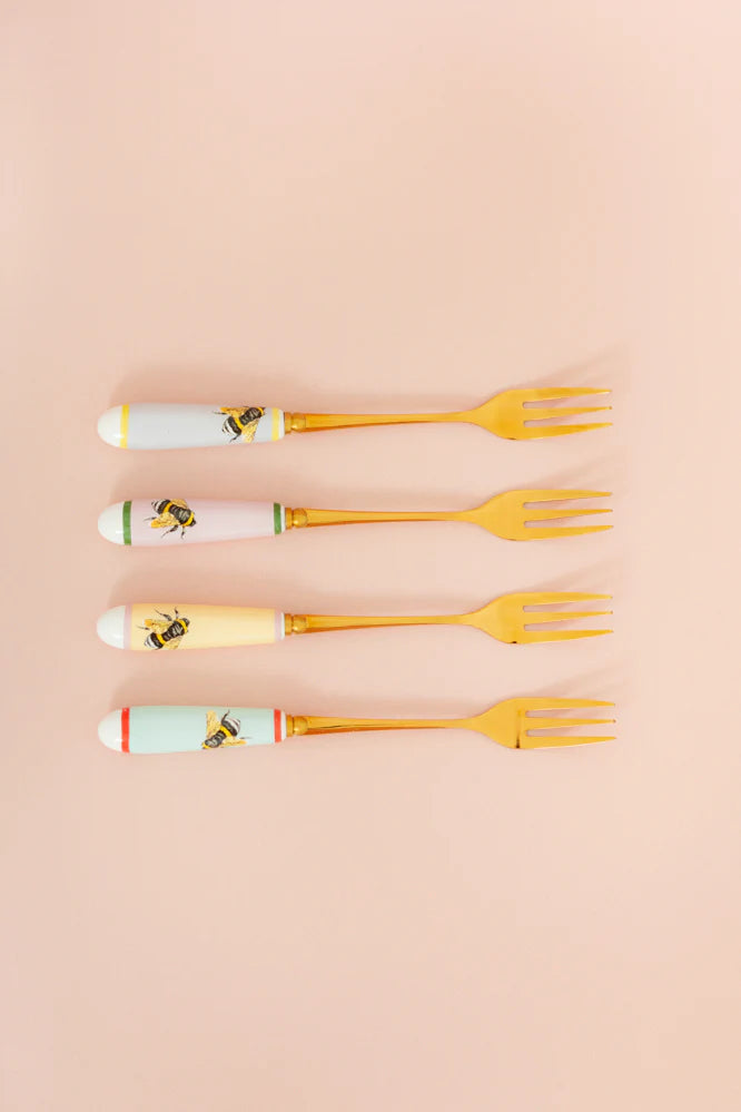 Cake Fork Set, Bees