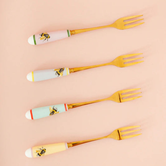Cake Fork Set, Bees