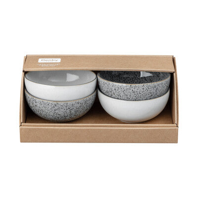 Rice Bowl Assorted Set of 4, Studio Grey & White