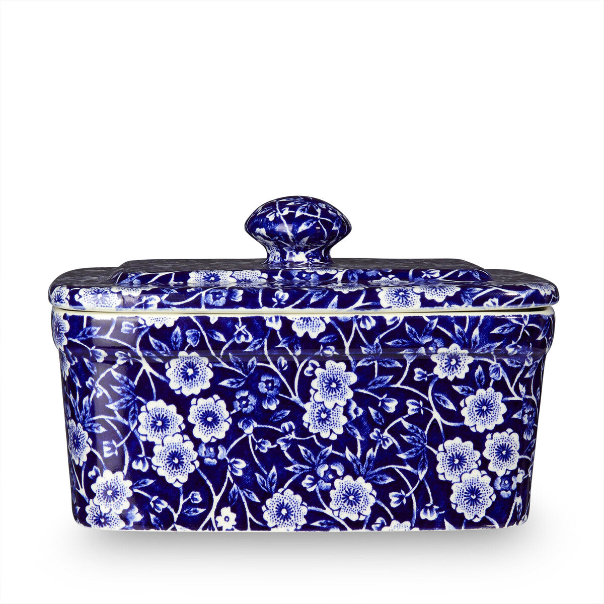 Butter Dish, Burleighware Blue Calico