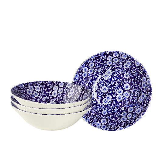 Cereal Bowl Set, Burleigh Blue Calico