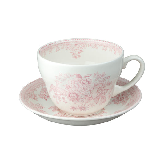 Breakfast Cup & Saucer, Burleighware Pink Pheasants
