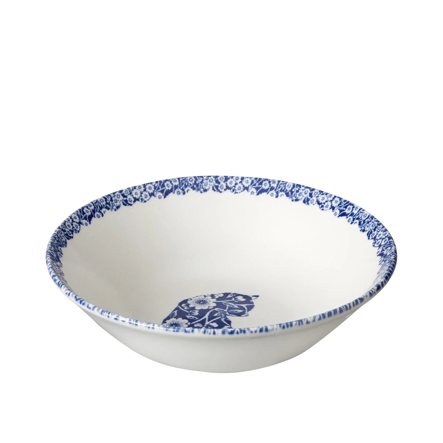Cat Cereal Bowl, Burleigh Blue Calico