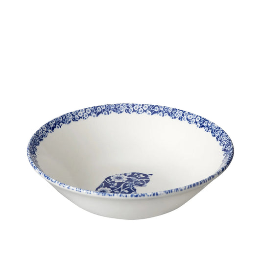 Cat Cereal Bowl, Burleigh Blue Calico