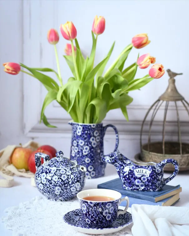 Tea Cup, Burleighware Blue Calico