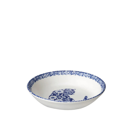 Cat Butter Pat Dish, Burleighware Blue Calico