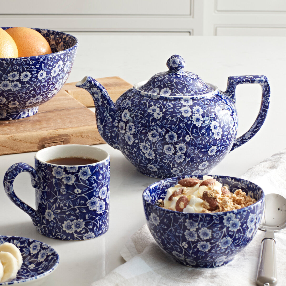 Teapot Large, Burleighware Blue Calico