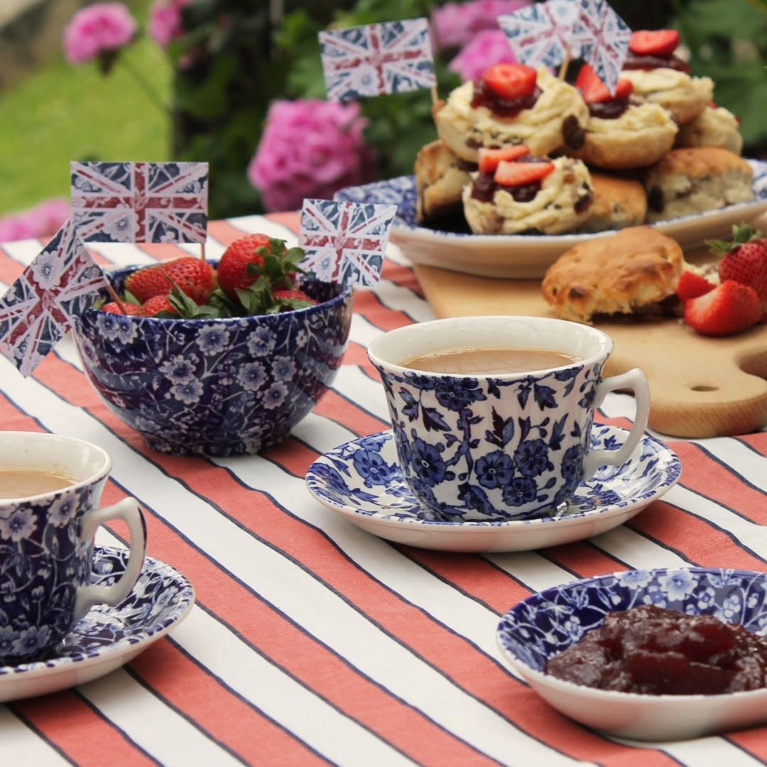 Butter Pat Dish, Burleigh Blue Calico
