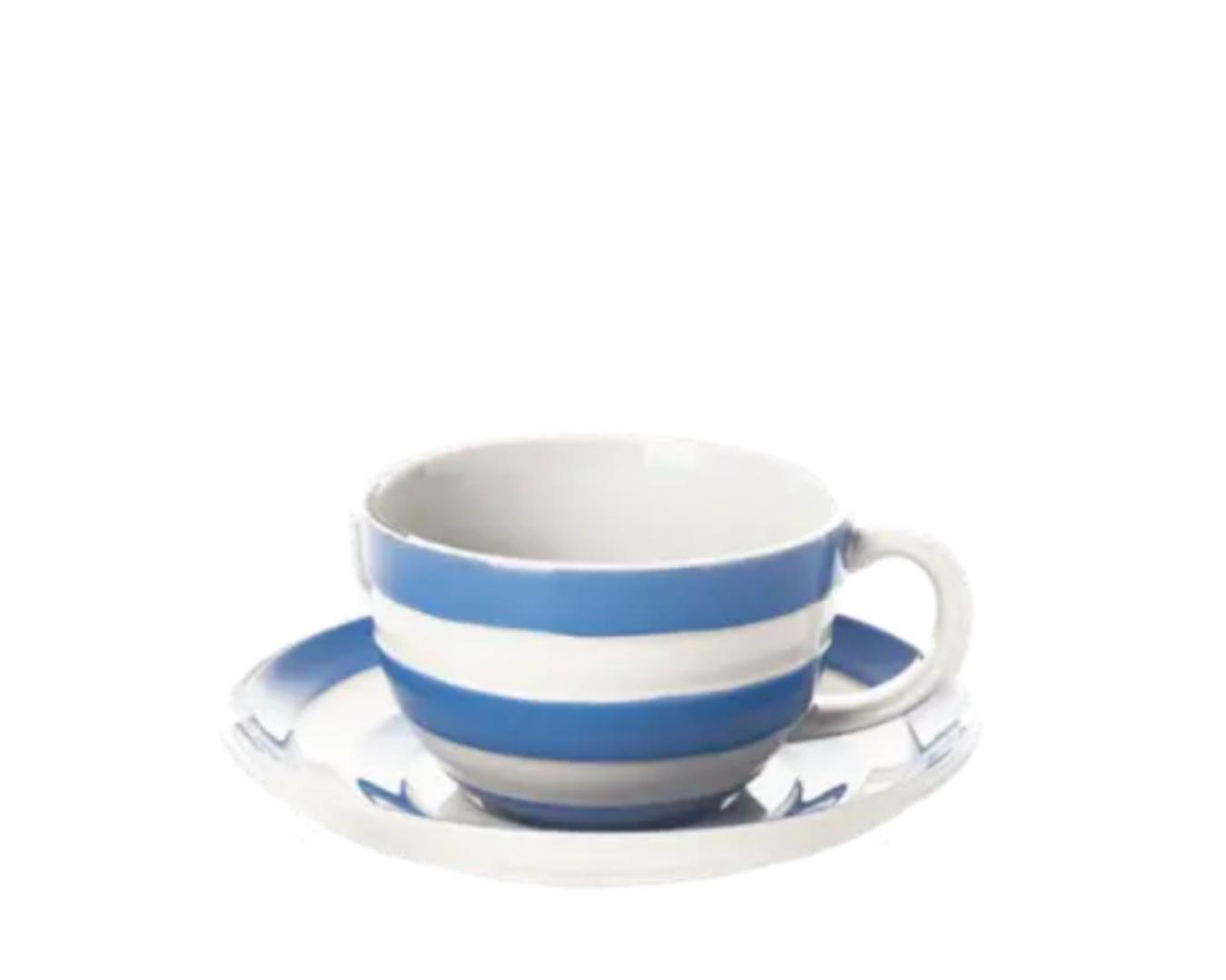 Cup & Saucer Set, Cornish Blue