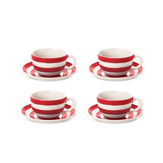 Cup & Saucer Set, Cornish Red