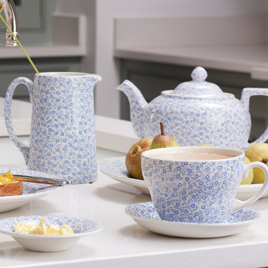 Breakfast Cup & Saucer, Burleighware Blue Felicity