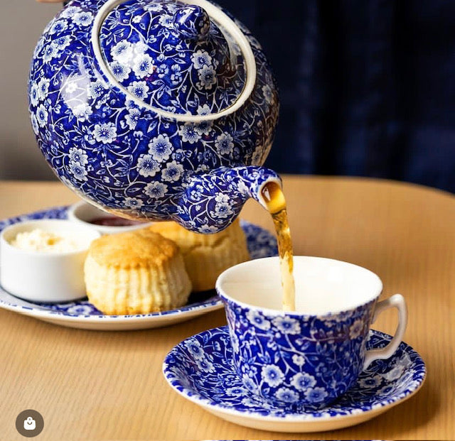 Tea Cup & Saucer, Blue Calico