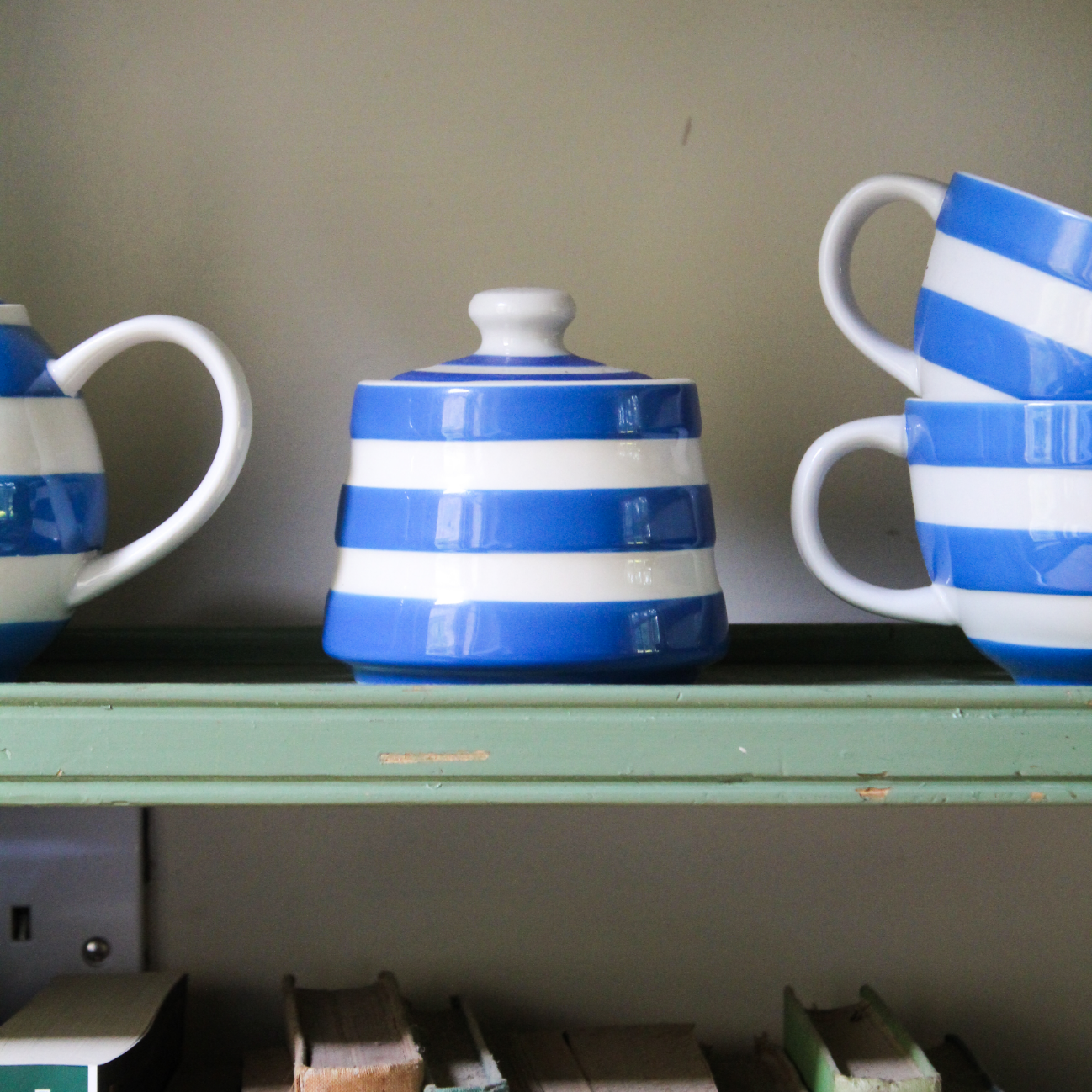 Sugar Bowl Covered, Cornish Blue