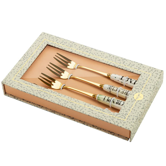 Cake Fork Set, Text