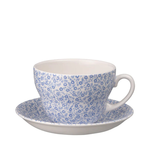 Breakfast Cup & Saucer, Burleighware Blue Felicity