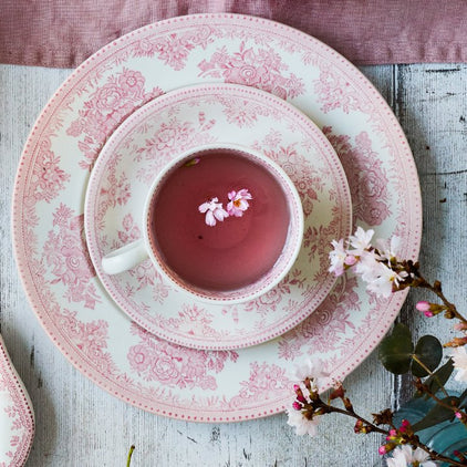 Breakfast Cup & Saucer, Burleighware Pink Pheasants